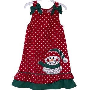 ⭐️ 3/$15 • Nannette Girl• Red and White • Polka Dot • Holiday • Snowman • Dress